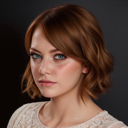 Best_QualityPos, RAW photo, intricate details, best quality, 8k uhd, soft lighting, 1girl, solo, green eyes, red hair, short hair, freckles, sad expressions <lora:Emma_Stone:0.6>