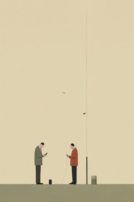 <lora:Alessandro Gottardo style:1>Alessandro Gottardo style - a men sending a message in his cellphone Alessandro Gottardo