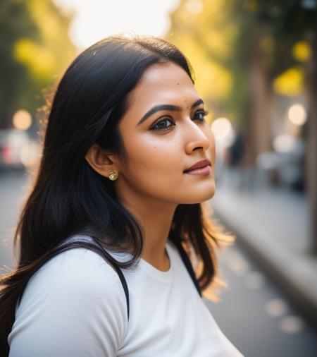 aparna, black long hair, wearing yellow t-shirt and white jeans, street of rome, (big breasts:1. 2), solo, detailed face, symmetrical, cute, lips, bright eyes, realistic pupils, looking away, standing, subsurface dispersion, detailed skin, mid-thigh, table, detailed background, objects, realistic proportions, blush, masterpiece, best quality, realistic, hyperrealistic, sharp focus, SFW, detailed skin, detailed eyes, realistic eyes, canon eos r3, detailed face, (TungstenDispo: 1. 2), raw photo, bold, bright colors, dslr, dramatic lighting, high quality, film grain, Fujifilm XT3, (strong backlight:1.1), analog style (liminal space), by Tadao Ando, (freckles and moles and skin pores:0.8)<lora:Aparna:1>