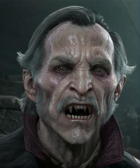 vampxl, man ,higher vampire,true form, 8k ,masterpiece <lora:witchervampire-000005:0.9>,The image features an older man, a long white beard and mustache, staring directly into the camera. He has a stern expression, giving the impression of a wise and experienced individual. The man's beard and mustache are prominent, adding to his distinguished appearance. The close-up shot of the man's face emphasizes his facial features and the intensity of his gaze.