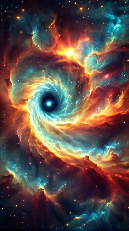  novuschroma, retro-futuristic science fiction:1.5), (towering sci-fi structures:1.4), highly detailed, (futuristic titan in a vintage spacesuit:1.3), <lora:Space_Nebula_Style_SDXL:1.0>, (masterpiece:1.2), best quality, (hyperdetailed, highest detailed:1.2), high resolution A highly detailed and cinematic science-fiction scene with mystical fantasy elements. A hooded 1 boy figure draped in an ornate, is sitting, glowing robe sits before a massive golden and purple shimmering material structure, embedded with intricate carvings and holding a cosmic orb at its center. The orb emits a faint celestial glow, reflecting galaxies and stars within its depths. The figure gestures as if communicating with the orb, their robe adorned with glowing golden orbs that emit a soft light. The background is a vast, starry cosmos, filled with subtle trails of light, nebulas, and distant galaxies. The scene is illuminated with soft, warm lighting from the golden structure, casting intricate shadows. Hyper-realistic textures, perfect composition, cinematic Kodachrome tones, and artistic mastery. Ultra HD, 8K resolution, intricate cosmic design, surreal atmosphere