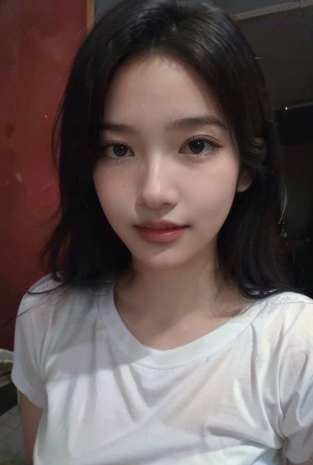 <lora:Javanese_Girl_V3:0.7>, A dashing collected professional beauty young woman wearing white shirt and black skirt, (1girl, solo, one people, one person, alone, standing straight, arms at side), best quality, ((masterpiece)), (photorealistic:1.4), photorealism, photography, hyperrealistic, hyperdetailed, lots of details, extremely amazing finely detail, (((full body:1.5, medium breast:1.5, slender body:1.4, body height 150 cm, body weight 40 Kg, realistic body, realistic face, realistic arms, realistic feet, 18 years old))), perfect body, perfect face, detailed body, detailed face, detailed finger, realistic hand and finger, extremely delicate beautiful, most beautiful woman, beautiful face, looking at viewer, lustful woman, arroused, seduced, flirty, orgasm face, horny:1.2, seductive expression, dynamic sexy hot seductive horny poses, cute, virgin, photobooth, photo studio, inside photo studio, simple elegant luxury black wall background, (nikon RAW photo, 8K, Fujifilm XT3, HDR10+, high-res, depth of field, huge filesize), shoot by professional, studio lighting, professional tuned lighting, full shot, indoor, perfection, best of the best, professional model, fine tuned, Indonesian, Javanese