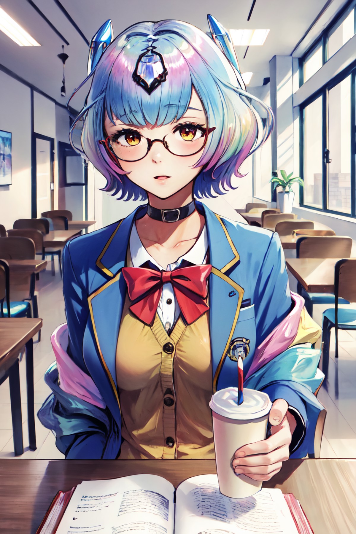Highly detailed, High Quality, Masterpiece, beautiful, Seidr, <lora:Seidr:0.9>, 1girl, solo, food, simple background, elbo...