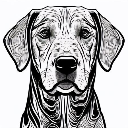 ((labrador COLR_001)), intricate, thin lines, simple, (white background)