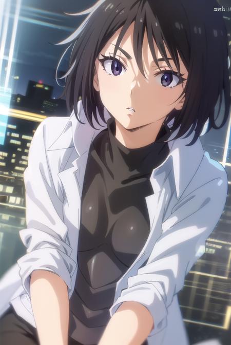 hinata sakaguchi, black hair, (black eyes:1.5), short hair, hair between eyes,