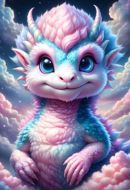 <lora:SDXLCottonCandy:1> cottoncandy,a firework dragon in the sky, firework shaped eastern dragon, up close, extremely detailed, beautiful eyes, sparkling, night time, fantasy art, dark fantasy, multicolor, dragon made out of fluffy cottoncandy, HDR, photo, award winning masterpiece,