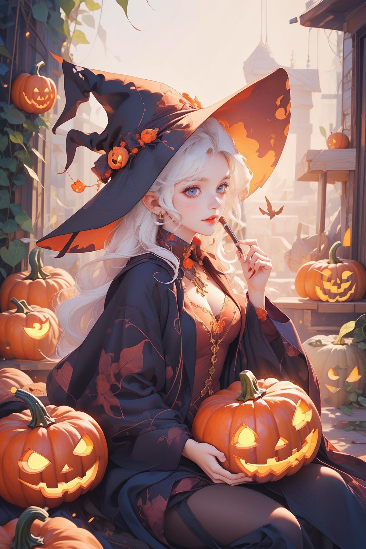 万圣节Halloween, Pumpkin, Witch Hat image by woshimadai