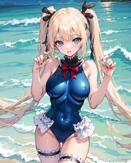 Marie Rose (DOA)+(Azur Lane) Devilish Servant Against the Splashing Waves 玛丽罗斯 泳装
