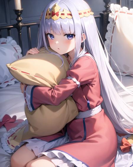 masterpiece, high quality,best quality,
expressionless,<lora:aurora-01:1>
princess dress, aurora, 1girl, solo, looking at viewer, blush, simple background, white background, sitting, parted lips, pillow, red dress, object hug, pillow hug, holding pillow