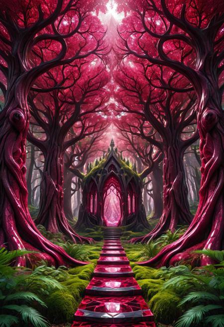 aesthetic, masterpiece, beautiful, elegant, award winning, photo, artstation, absurdres, hdr, best quality, 
scenery, forest,
Ruby_Fantasy, symmetrical
