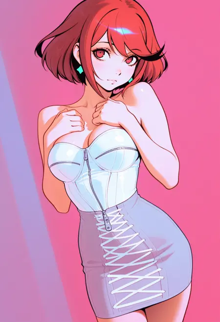 Bodycon/Bustier w/Laced Corset Skirt | Zippers Up, Pencils Down