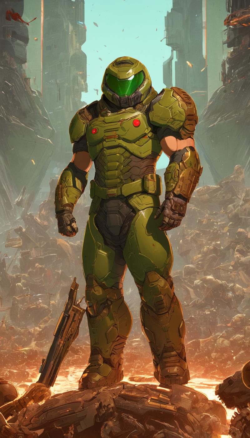 Doomguy (Doom Marine/Slayer) [Doom] LoRA XL image by Hevok