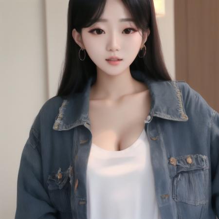 realistic, photo, k-pop idol, korean, black hair, 20 year old female, medium breasts, tiktok, beautiful, instagram