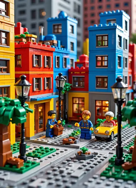 Lego world style game props