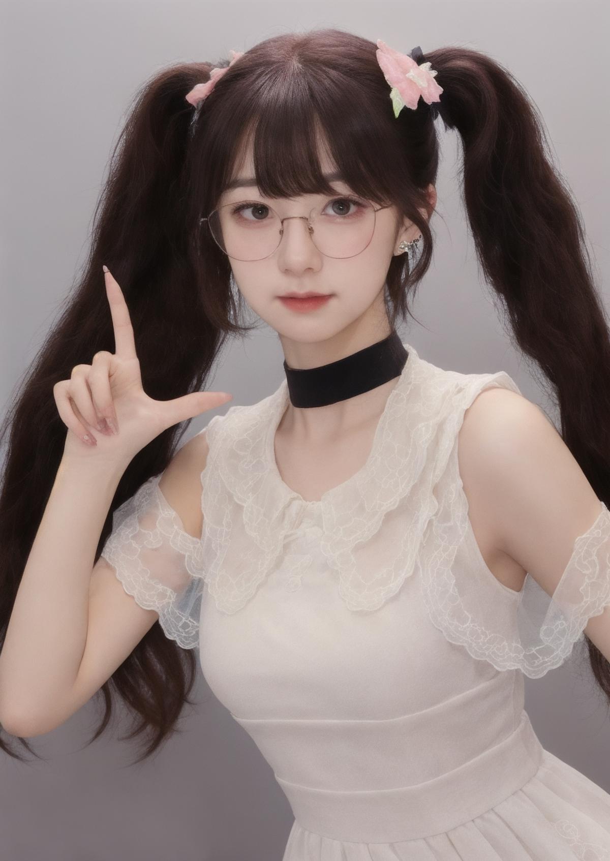 眼镜学生妹 Glasses School girl image by thuwwque