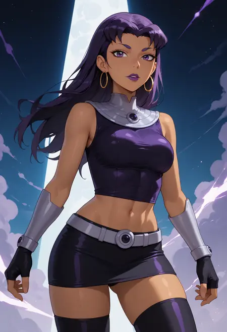 Blackfire, Komand'r, firstborn princess of Tamaran, older sister of Starfire, (Teen Titans, 18titans), LoRA, PonyXL