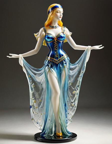 . murano_glass_style, Nephilim made out of delicate and fragile fine original Murano glass material, Egyptian Mythology Comic Style, artist:Kira Inugami (çç¥ ç), (safe, sfw), golden hair made out of delicate and fragile fine original Murano glass material, see-through hair, wearing colorful slim upper body clothing, halter neck, muslin,  tonsil-diamonds, cap sleeves, asymmetrical hemline, natural waist, allover print,cutout details, corset closure,,ribbons,,acid wash,,button fly, snug lower body clothing, thermal-regulating insulation,  easel, tunic length, high waist, patchwork,collar,,metallic accents made out of delicate and fragile fine original Murano glass material, see-through clothes, nervous, perfect hand, detailed hand, Staring down from a balcony, hidden in the shadows., Bungee jumping, in A serene lake with peaceful ducks and tranquil scenery. made out of delicate and fragile fine original Murano glass material, Long Shot, volumetric lighting, 
masterpiece, best quality, amazing quality, very aesthetic, absurdres, highres, high detail, 
, , , <lora:Murano_Glass_Style:1>,<lora:hand 5.5:1>,<lora:Dynamic Poses:1>