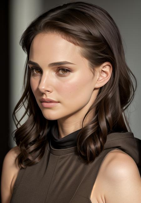 ((masterpiece)), (best quality), perfect anatomy, highres, detailed, (8k), photorealistic,best quality, ultra highres, ((detailed face)),
<lyco:natalieportman_lycoris_01-000001:0.8>,1girl, natalieportman-smf, solo, brown hair, realistic, brown eyes, lips, upper body, hood, curly hair, jewelry, looking away, long hair, looking to the side, closed mouth, starwars-outfit