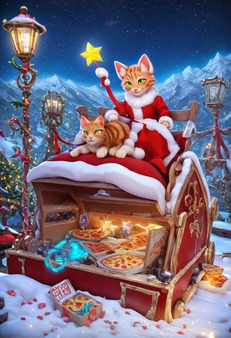 fluffy_new_year, reindeer, christmas, leash, star (sky), night, santa's sleigh, night sky, flying, sitting, outdoors,detailxl, score_9, score_8_up, score_7_up, score_6_up, score_5_up,, detailed eyes, detailed face, detailed hands, top down full body view, neon blue glow, ((cute adorable and fluffy cat sleeping ontop of a pizza what rests ontop of a pizza box)), futuristic robot cat, fluffy wild kitty cat, NightScapes, pizza, neko, cat, feline, cheese strings, juicy, perfectly baked pizza, juicy pepperony pizza, cozy atmosphere, creative light overlay, 4k, masterpiece, (masterpiece), best quality, (4K), (cinematic lighting), highly detailed, 8K, UHD, ultra detailed, immersive picture, vivid colors, volumetric light, cinematic light, extremely detailed CG, clutter, thrash, cluttered shed, boxes labeled 'stuff', tangled cables, tools, batteries, charger, 18650 randomness, various objects, wall painting, low key, spot lighting, BREAK glass jars, liquid, glass, glass bottle, red liquid, backlit, sleeping neko cat,