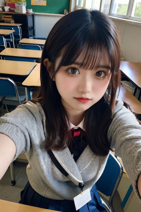 a photo of harada_suzuka, 18 year old girl in the classroom, close up, <lora:harada_suzuka-12:0.9>, (intricate details:0.8), (hdr, hyperdetailed:1.2), school uniform