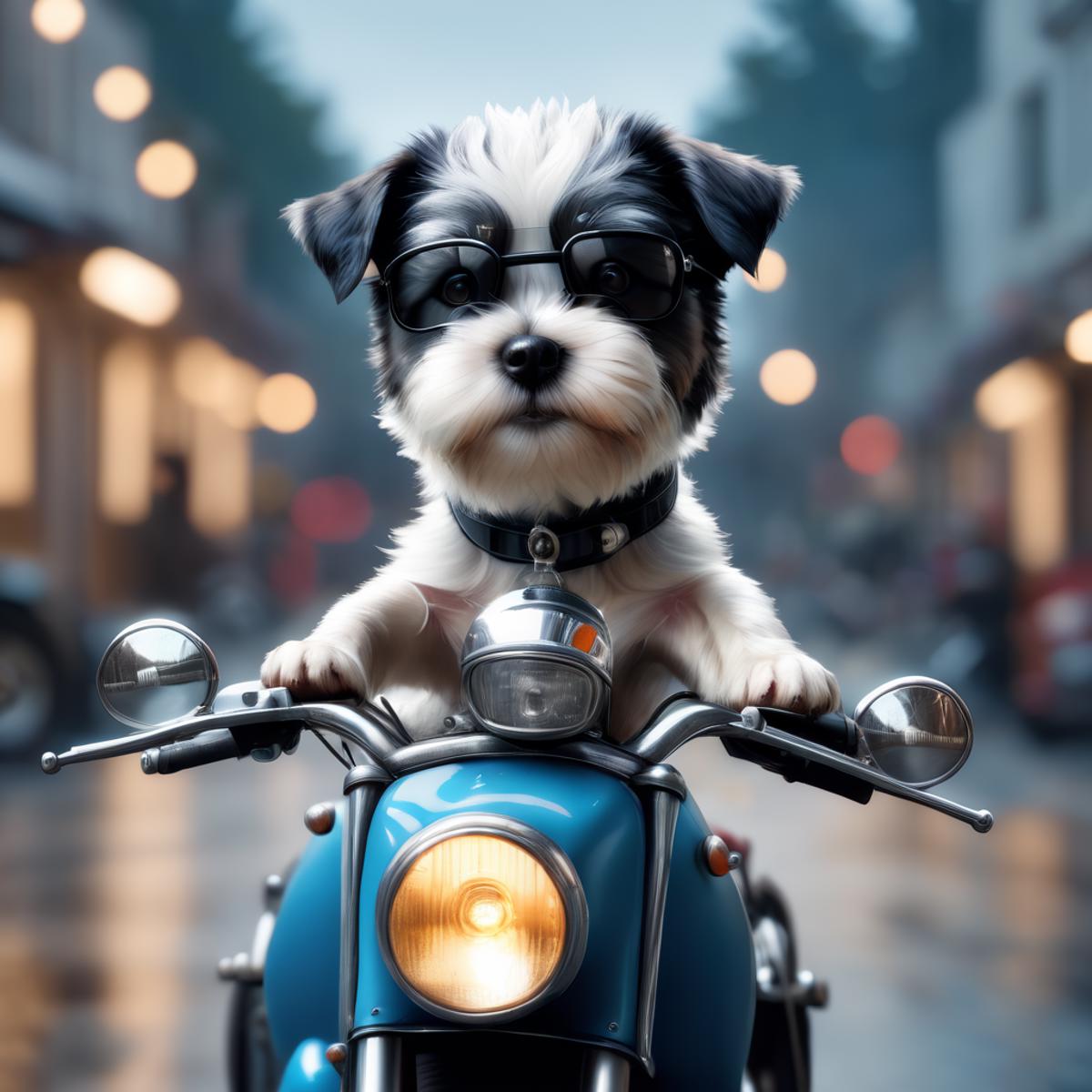 狗狗骑车-a dog is riding a motorcycle-sdxl image