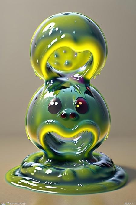 slime-morph, sl1m3d, ultra realistic, slime monster that looks like a blob of slime,