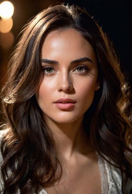 high quality, 8K Ultra HD, hyper-realistic portrait of a captivating woman, With her extraordinary level of detail, The woman is portrayed in a moonlit setting, her features bathed in a soft, diffused glow that accentuates the delicate nuances of her expression. The artist, drawing from Sargent's precision, captures every subtle contour of her face, the intricacies of her gaze, and the cascading strands of her hair, In this mysterious ambiance, the artist employs da Vinci's mastery of shadow and light, creating an alluring interplay that accentuates the enigmatic aura surrounding the woman, Shadows dance across her features, enhancing the depth of her gaze and adding a touch of secrecy to the composition, highly detailed,