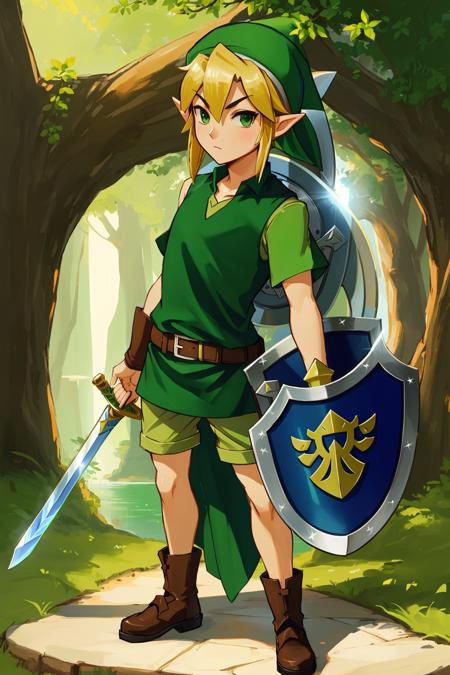 toon link shield sword green headwear