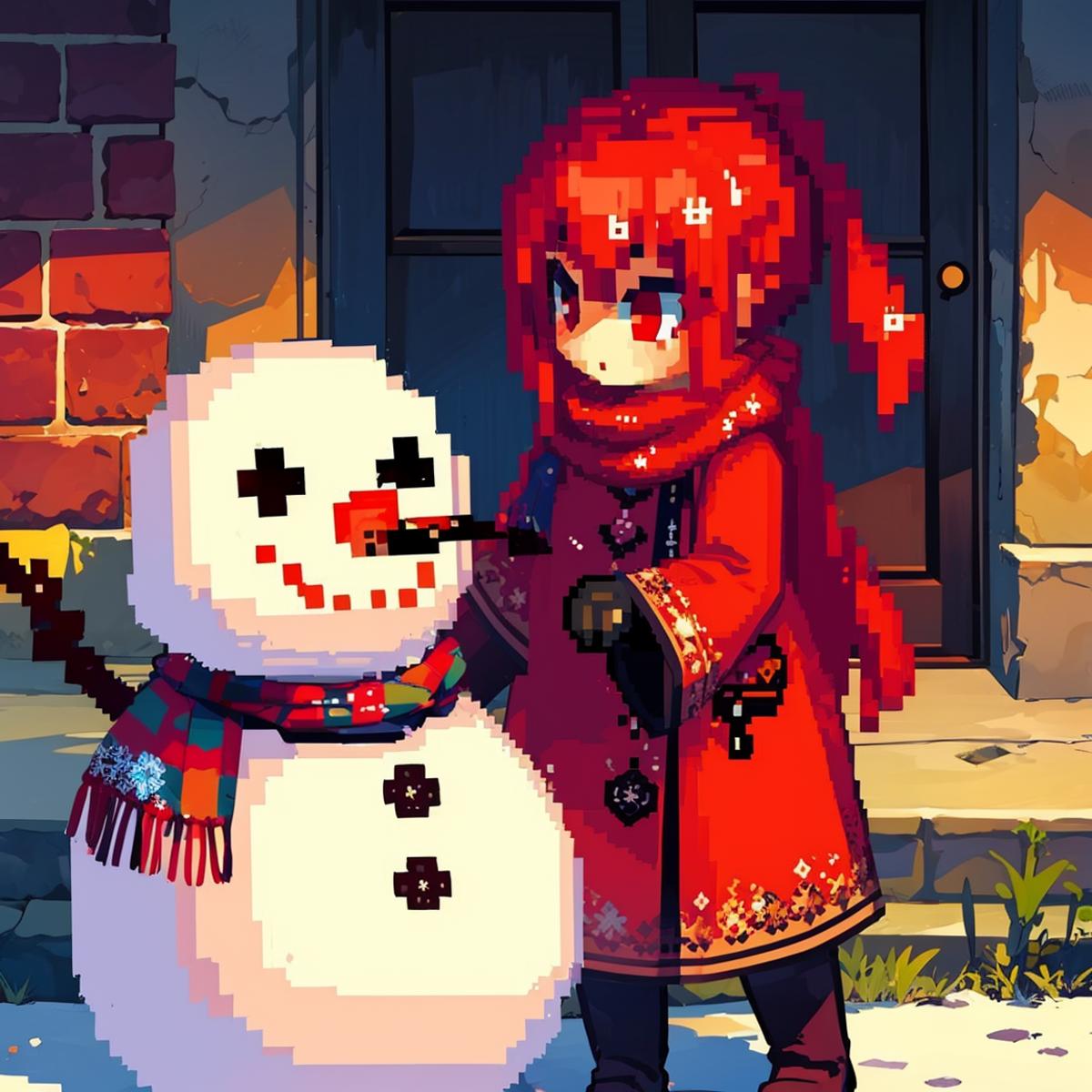 Pixel Snowman Suit (Dungeon Fighter Online) DNF大头像素雪人套装表情包 image by BeihaiZhang