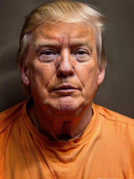 Trump768, orange jumpsuit, mug shot, jail, detailed eyes, photography, ultra-sharpness, highest quality, art of Anya Millen, smooth, clear focus, trend on artforum, behance hd, muted colors    <lora:Trump768:0.6>