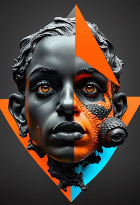 photography in the style of detailed hyperrealism ,cinematic composition,a black and neon orange cherubim,Alberto Seveso,creature drawing a triangle in the style of fisheye effects, colorful moebius, studyplace, hdr,  photorealistic paintings, charcoal drawing, realistic sketched charcoal,expressive,hyper detailed,intricate,poster,artstation, <lora:add-detail-xl:1> <lora:MJ52:0.3>,Persian girl,