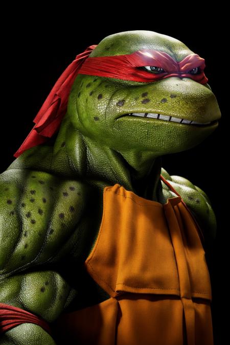 <lora:TMNTRaphael-10:0.8>(RAW photo, real life, absurdres, high quality, photorealistic, detailed, realistic:1.3), (solo:1.3), a high resolution photo of a TMNTRaphael, comic book art, illustration, a teenage mutant ninja turtle with a red bandana mask with eye-holes standing in a dark room with a light shining on him, cinematic, atmospheric, 8k, realistic lighting, shot by Hassleblad H6D, Zeiss, Kodachrome, nikon, 50mm 1.2 lens, Octane Render, ultra realistic, realistic lighting, photorealistic, photorealism, photoreal, unreal engine 5, Adobe After FX, highly detailed, intricate detail