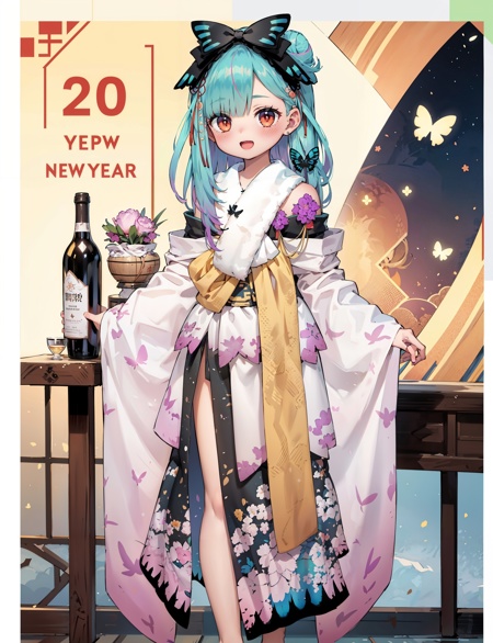 uruha rushia, uruha rushia \(new year\), kimono