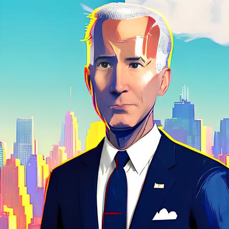 (smitsv )style of (joe biden) in the middle of the city