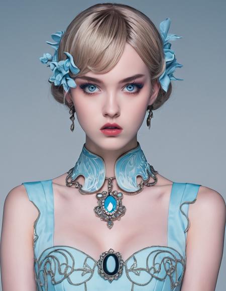 anime artwork fashion,fashion photography,<lora:Didier Mouron CLIP Fashion-000005:1>,(art nouveau),inspired by Villard de Honnecourt,Didier Mouron,, Fear theme, fear, scared,  raised eyebrows, clenched teeth, grimace, perspiration,tremble, black, (gray:0.6), (pale blue:0.3), (wide-eyed:1.1), . anime style, key visual, vibrant, studio anime,  highly detailed