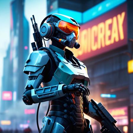 score_9, score_8_up, realistic, lifelike, raw photo, amazing composition, industrial future-city, beautiful detailed cyberpunk background, grim, flesh, remnant, revenant,  cyberdrone-infantry, military plated boots , BIO-WEAPON CREATURE,  (intricate details), (hyperdetailed), bio creature, <lora:Bio-Weapon_XL:0.7>,  glossy, assault-sniper, jetpack, synth.
Breathtaking action sci-fi fantasy scene in concept  style of Camille Kuo ,(masterpiece, best quality, highres:1.2),(photorealistic:1.2),(intricate and beautiful:1.2),(detailed light:1.2),(colorful, dynamic angle), RAW photo, fashion photography, (highres textures),soft light passing through hair,(hdr:1.4),(cinematic),(muted colors, dim colors:1.3, soothing tones:1.3),