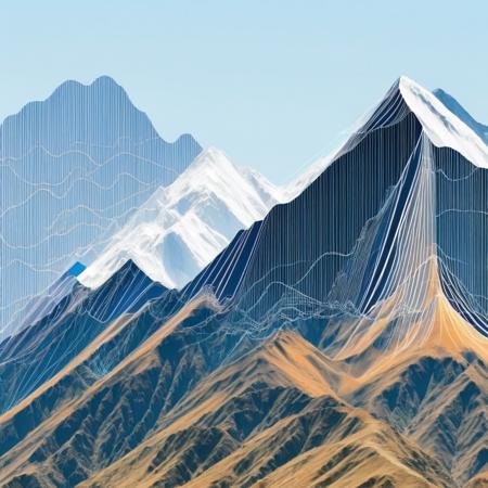 (prismascopes style:1) a computer generated image of a mountain with lines coming out of it <lora:djzPrismaScopesV21_LoraBooth:1>