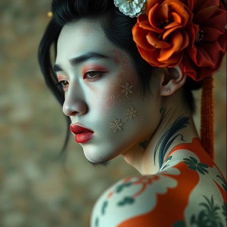 by Alberto Seveso, Natalie Shau, Ukiyo-e, handsome nude man