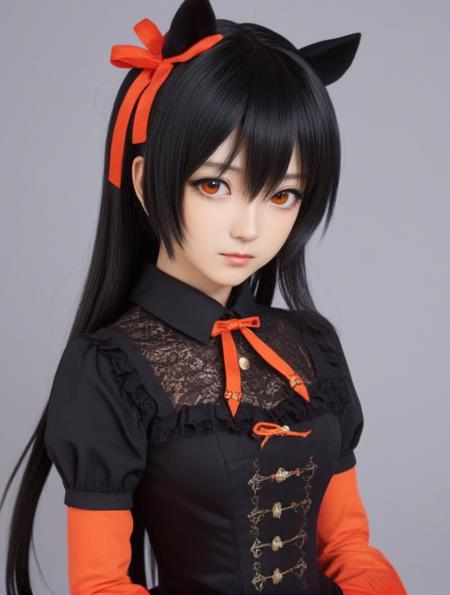 "a girl with captivating beauty"-that's how shido described her. she seems like an elegant girl with good manners. he's got black hair,combed in two ponies,of different lengths (left is shorter than right). her right eye is red,and in his left pupil he has a hand clock with a gold dial. this clock shows how much "time" she has left (kurumi's "time" is like mana). usually,the left eye is covered by a long fringe,
her astral dress resembles a dress style,which wear the so-called. gothic. the upper part is a corset,and the bottom is a skirt with lots of frills,everything is kept in orange-black color scheme. he's got red on his head,wide band,she's holding her hair. he's got a red-black collar on his neck,and black stockings and shiny legs. kurumi is 157cm tall,and its dimensions are 85/59/87,<lora:Yuffin:1.0>
her astral dress resembles a dress style,which wear the so-called. gothic. the upper part is a corset,and the bottom is a skirt with lots of frills,everything is kept in orange-black color scheme. he's got red on his head,wide band,she's holding her hair. he's got a red-black collar on his neck,and black stockings and shiny legs. kurumi is 157cm tall,and its dimensions are 85/59/87,
her astral dress resembles a dress style,which wear the so-called. gothic. the upper part is a corset,and the bottom is a skirt with lots of frills,everything is kept in orange-black color scheme. he's got red on his head,wide band,she's holding her hair. he's got a red-black collar on his neck,and black stockings and shiny legs. kurumi is 157cm tall,and its dimensions are 85/59/87,