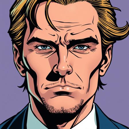 Comic book style. Men’s faces.