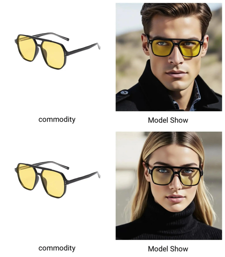Accessories and glasses are displayed on AI models v1.0