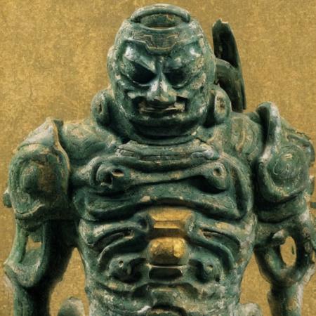[<lora:sanxingdui-000005:1:lbw=ALL> , sanxingdui:robot:0.8], simple background, masterpiece, best quality,  green