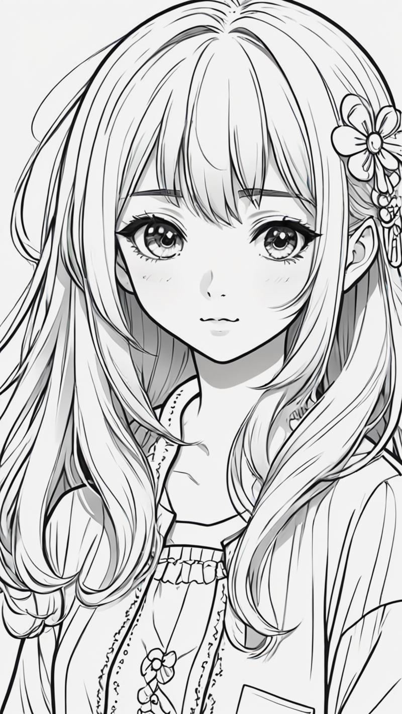 LineArt anime girl | Civitai