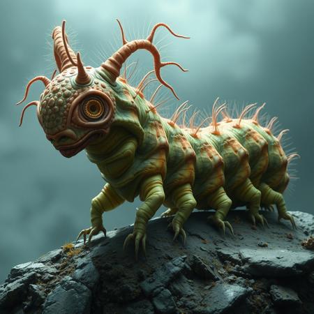 a large alien caterpillar