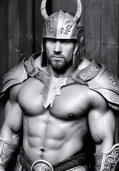 <lora:Nord-male:0.8>, nord-male, 1man, solo, portrait, steel armor, viking, helmet, Athletic, large muscles, ripped, chiseled, sculpted, balansed, mesomorph body, (masterpiece, best quality, absurdres, detailed, ultra-detailed:1.3), (highly detailed, high quality:1.3)