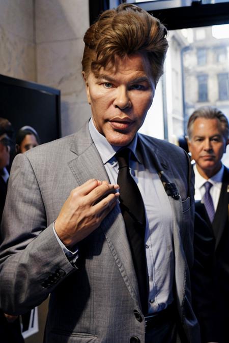 bogdanoff_bros talking on a cellphone while wearing a suit, realistic, suit and tie <lora:bogdanoff_9:0.85>, portrait, holding object, cellphone