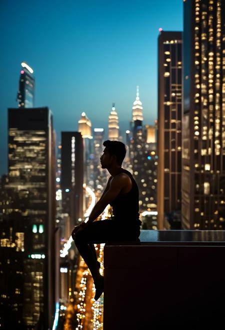 Imagine a solitary figure, sitting atop a rooftop, their silhouette gracefully framed against the breathtaking backdrop of a vibrant city at night. Towering skyscrapers stretch towards the starry sky, their lights illuminating the darkness. Capture this enchanting scene with a full-frame mirrorless camera, such as the Sony 7R IV, paired with a fast prime lens like the Sony FE 50mm f/1.2 GM, to achieve exceptional image quality and a stunning depth of field. Utilize a wide aperture of f/1.2 to isolate the subject, creating a soft and creamy bokeh effect with the city lights gently blurring in the background. Set your camera to manual mode, carefully focusing on the person's silhouette to ensure it remains sharp while the cityscape softly fades into a beautiful bokeh. A shutter speed of 1/60s will freeze subtle movements, capturing the ambient light of the cityscape. Boost the ISO to 3200 to embrace the vibrant city lights, showcasing the camera's exceptional low-light capabilities. The resulting 4K wallpaper will be a captivating blend of peaceful solitude and the bustling city below, with the bokeh effect adding a dreamlike touch to the urban landscape. This photography prompt, "Urban Solace," invites viewers to imagine themselves in a moment of quiet reflection, surrounded by the beauty and energy of the city at night.
