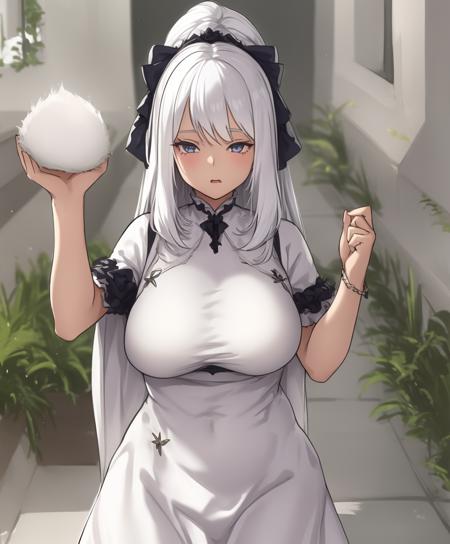 1girl, white hair,mother, <lora:HoutengekiStyle:0.8>