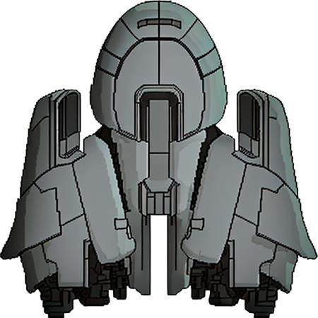 FTL spaceship, solo, simple background, white background, no humans, transparent background, robot, mecha, science fiction, straight-on <lora:FTLShips-10:1>