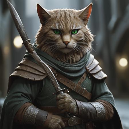 highly detailed analog photo of tabaxi, 

solo, looking at viewer, weapon, holding weapon, dagger, belt, cloak, green eyes, blurry, blurry background, realistic:1.3, medieval alley, 32k, intricate details, depth of field, ((night)),


masterpiece, best quality:1.1, 

depth of field:1.1, 
(analog photography:1.2),
dark:1.3,
(shadow play:1.4),



